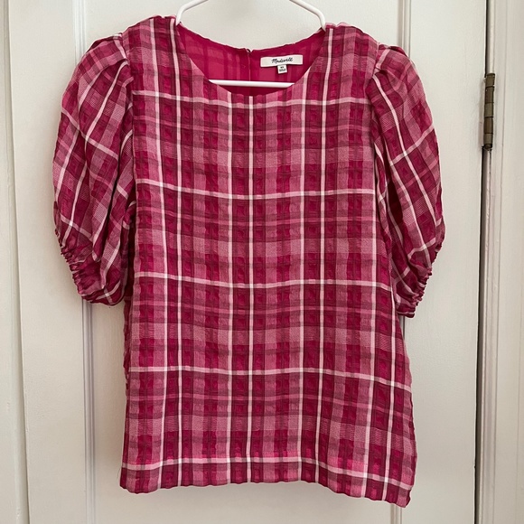 Madewell | Plaid Puff-Sleeve Top - Picture 2 of 9